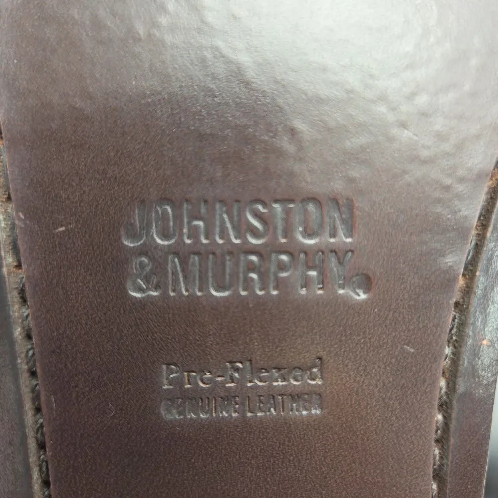 Johnston & Murphy Shoe Penny Loafers Men Sz 9.5 M Burgundy Sheepskin Tassled